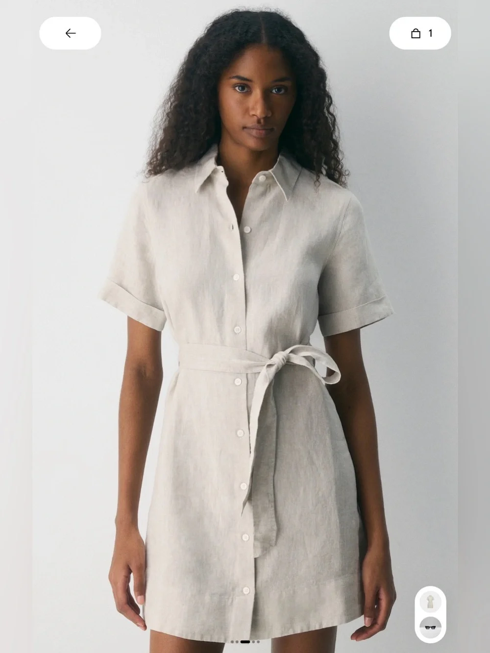 Aritzia Wilfred Eleta Linen Mini Dress - Picture 2 of 8